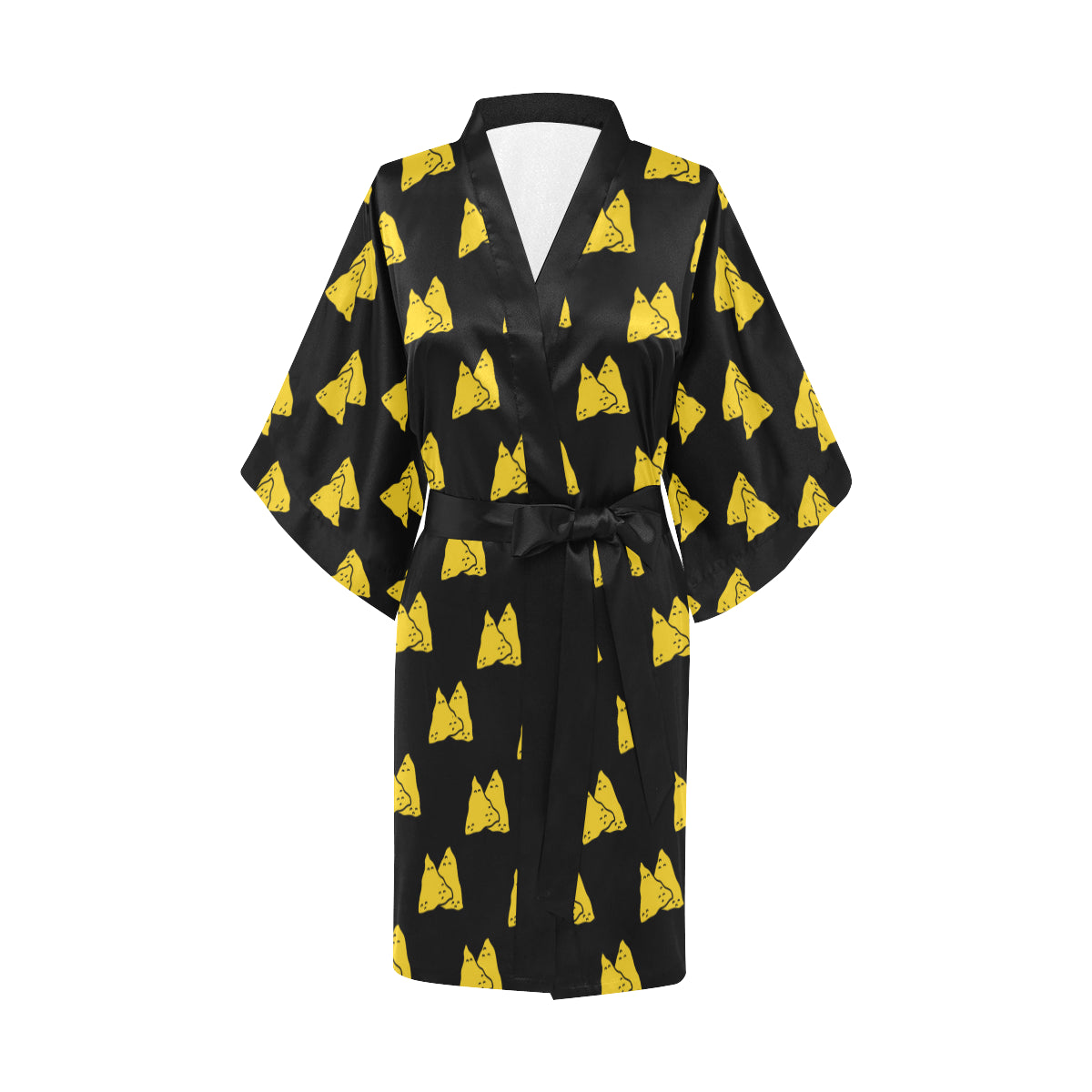Nachos Pattern Print Design A02 Women's Short Kimono