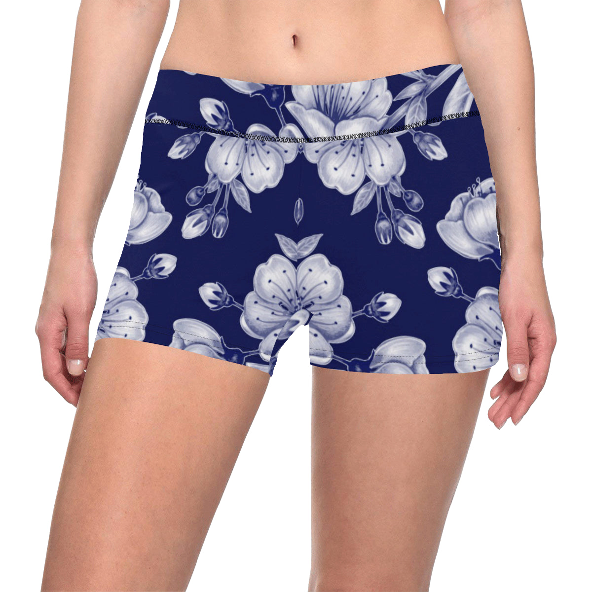 Cherry Blossom Pattern Print Design CB01 Yoga Shorts