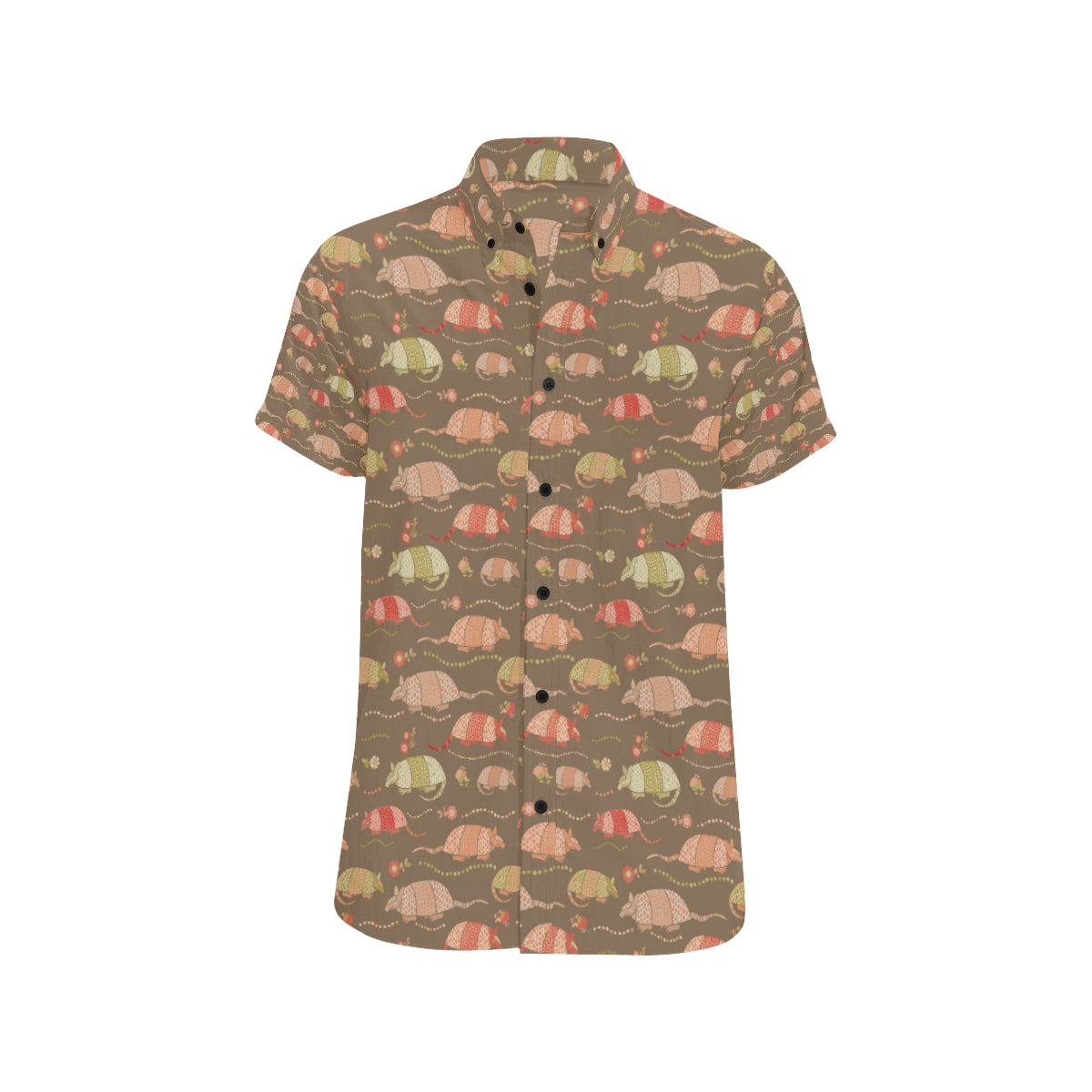 Armadillo Pattern Print Design 04 Men's Short Sleeve Button Up Shirt