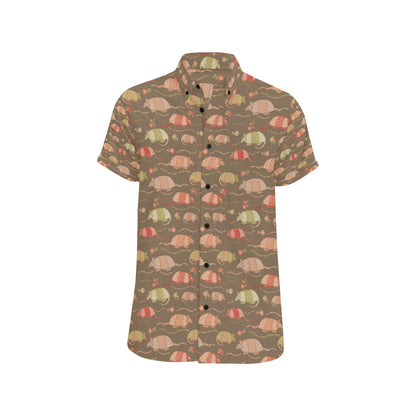 Armadillo Pattern Print Design 04 Men's Short Sleeve Button Up Shirt