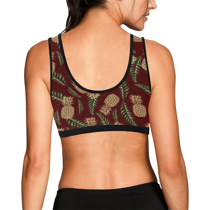 Pineapple Pattern Print Design PP013 Sports Bra