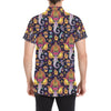 Ganesha Indian Pattern Print Design 03 Men's Short Sleeve Button Up Shirt