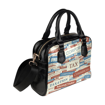 Accounting Financial Pattern Print Design 01 Shoulder Handbag