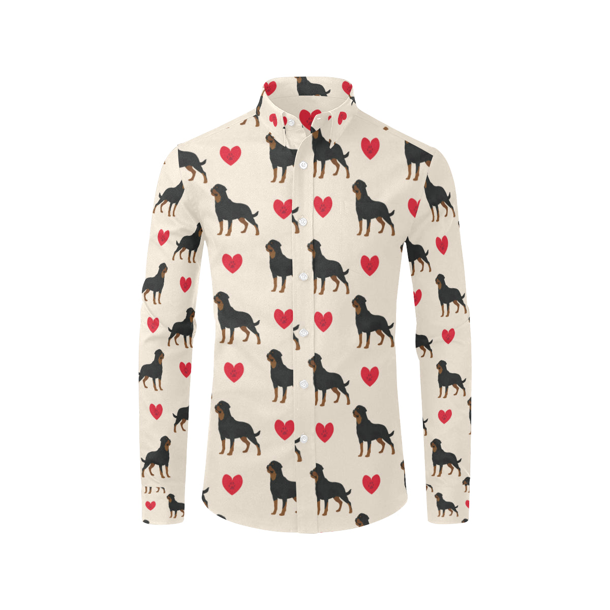 Rottweiler Pattern Print Design A02 Men's Long Sleeve Shirt