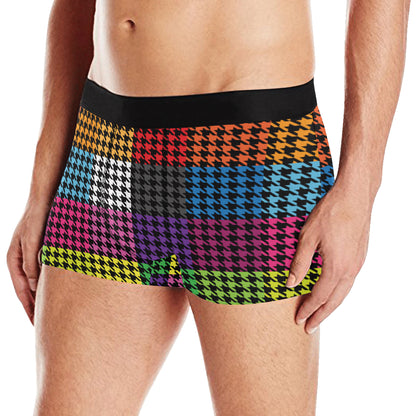 Houndstooth Colorful Pattern Print Design 01 Men's Boxer Briefs