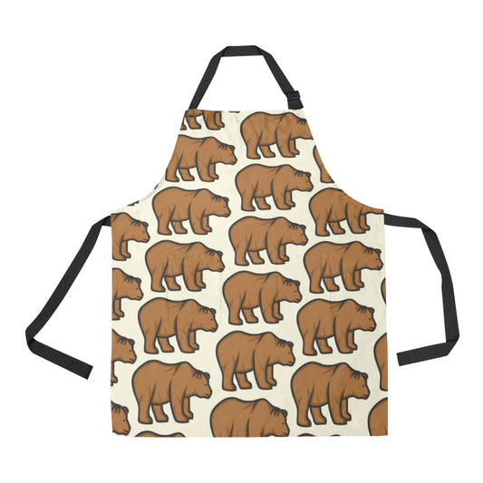 Bear Pattern Print Design BE05 Apron with Pocket
