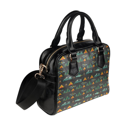 Camping Tent Pattern Print Design 03 Shoulder Handbag