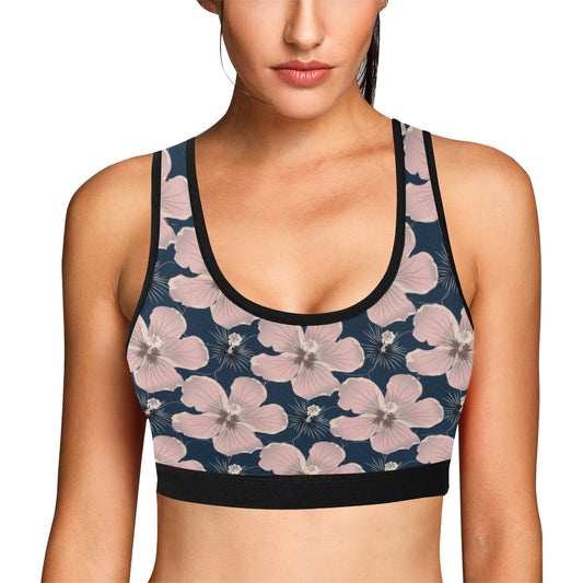 Plumeria Pattern Print Design PM018 Sports Bra