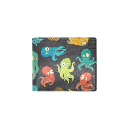 Octopus Pattern Print Design A01 Men's ID Card Wallet