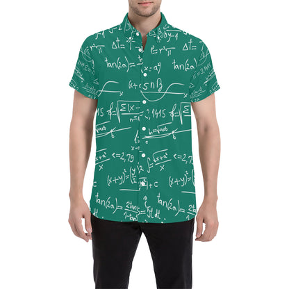 Math Pattern Print Design 01 Men's Short Sleeve Button Up Shirt