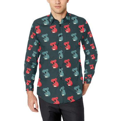 Koala Pattern Print Design 02 Men's Long Sleeve Shirt