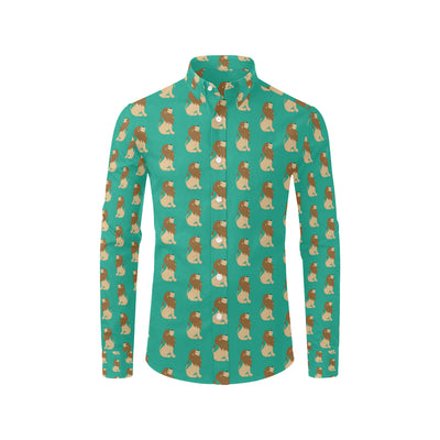 Lion Pattern Print Design 02 Men's Long Sleeve Shirt