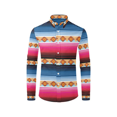 Mexican Pattern Print Design 03 Men's Long Sleeve Shirt