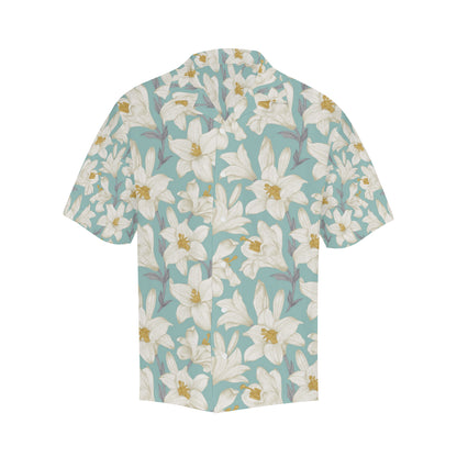 Lily Pattern Print Design 02 Men's Hawaiian Shirt