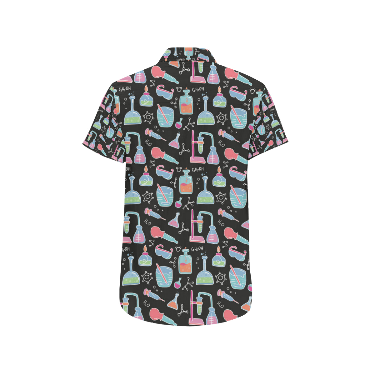 Chemical Pattern Print Design 06 Men's Short Sleeve Button Up Shirt