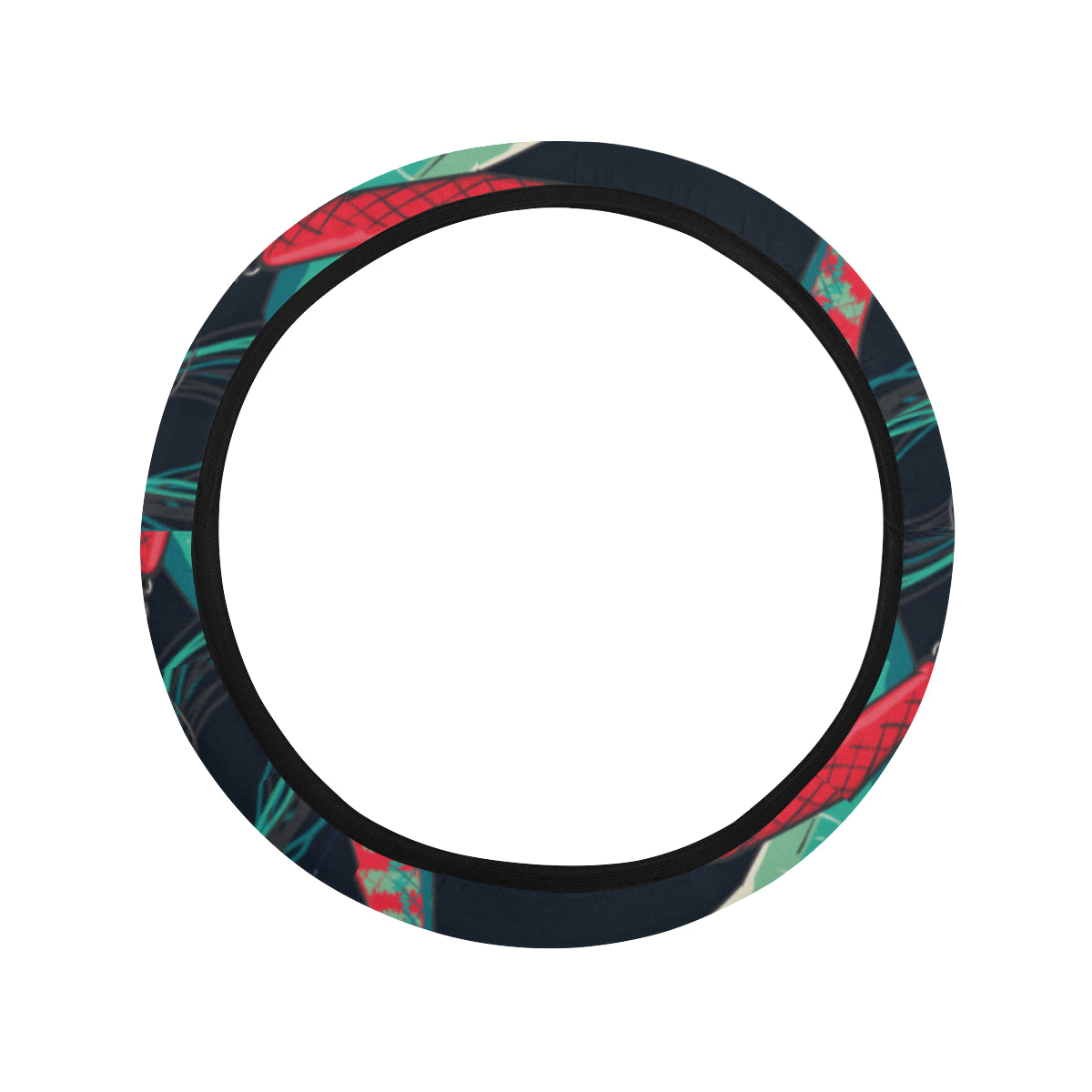 Fishing Bait Pattern Steering Wheel Cover with Elastic Edge