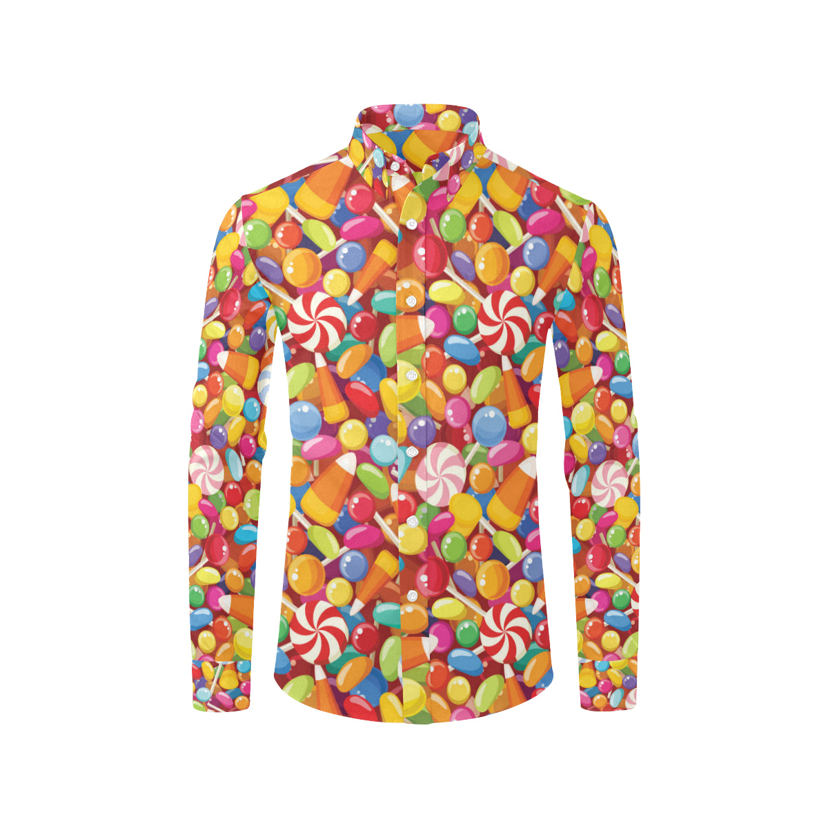 Candy Pattern Print Design 02 Men's Long Sleeve Shirt