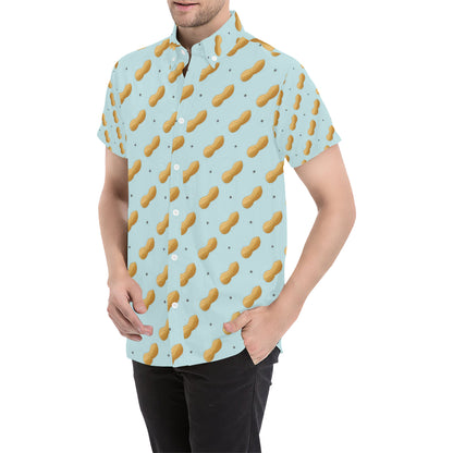 Peanut Pattern Print Design A03 Men's Short Sleeve Button Up Shirt