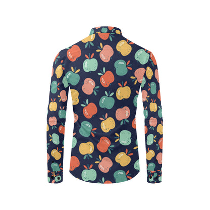 Apple Pattern Print Design AP09 Men's Long Sleeve Shirt