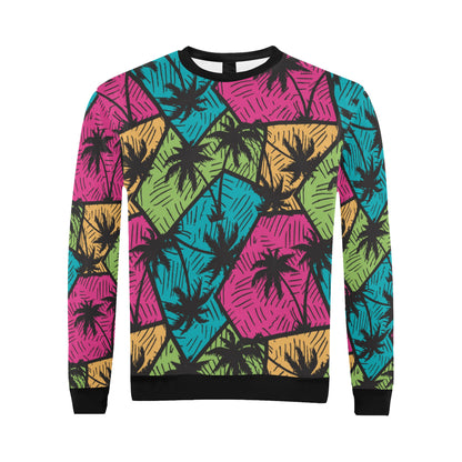 Palm Tree Pattern Print Design PT09 Men Long Sleeve Sweatshirt