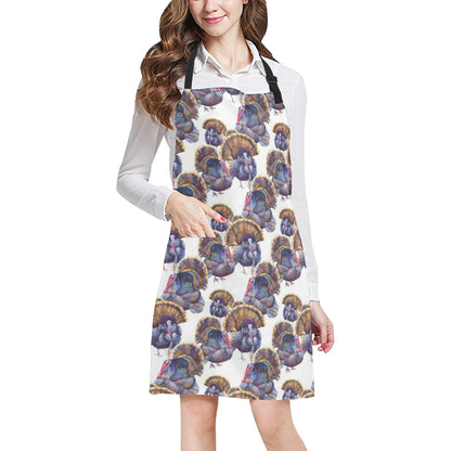 Turkey Pattern Print Design 01 Apron with Pocket
