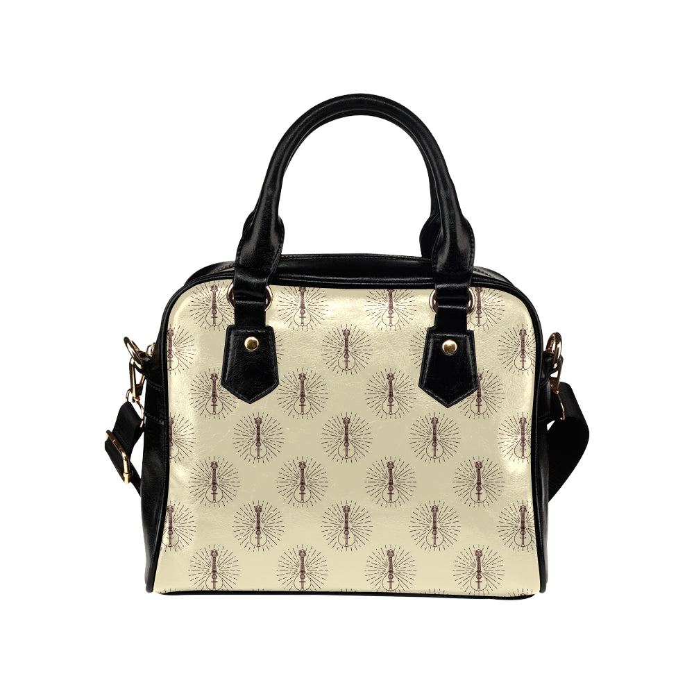 Mandolin Pattern Print Design 02 Shoulder Handbag