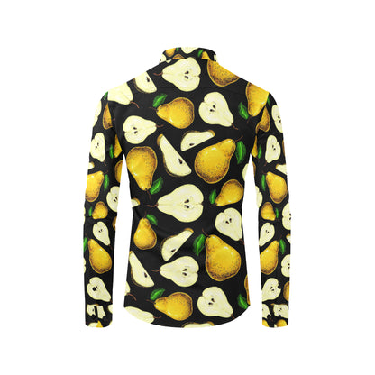 Pear Pattern Print Design PE01 Men's Long Sleeve Shirt