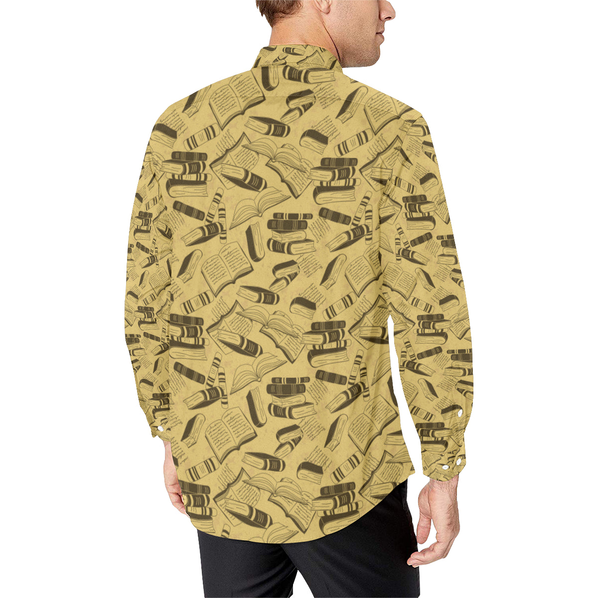 Book Pattern Print Design 02 Men's Long Sleeve Shirt