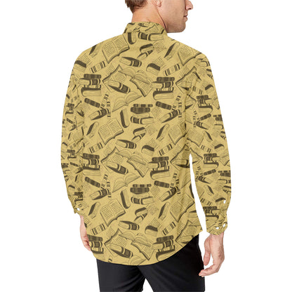 Book Pattern Print Design 02 Men's Long Sleeve Shirt