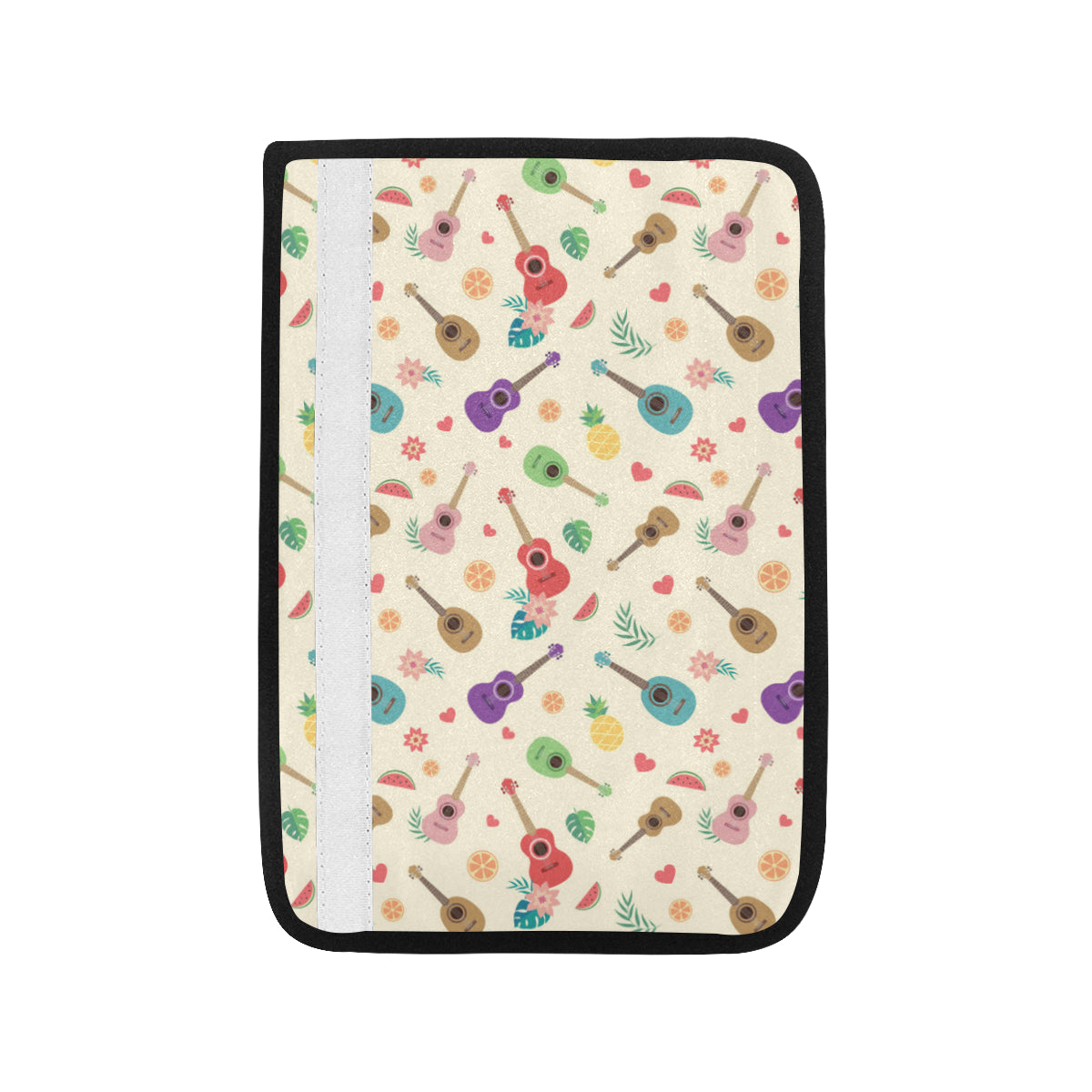 Ukulele Pattern Print Design 01 Car Seat Belt Cover