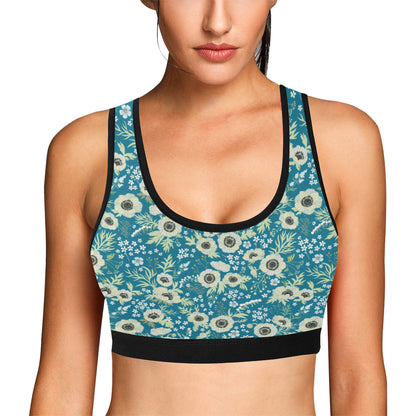 Anemone Pattern Print Design 01 Sports Bra