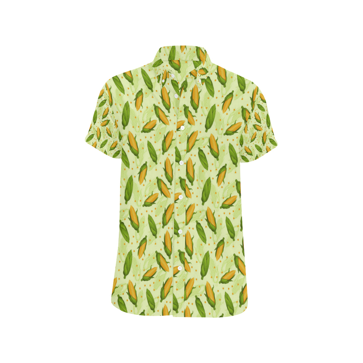 Agricultural Fresh Corn cob Print Pattern Men's Short Sleeve Button Up Shirt