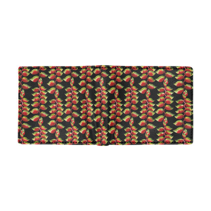 Heliconia Pattern Print Design HL05 Men's ID Card Wallet