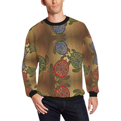 Sea Turtle Tribal Colorful Men Long Sleeve Sweatshirt