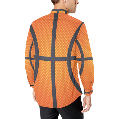 Basketball Texture Print Pattern Men's Long Sleeve Shirt