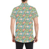 Beach Scene Pattern Print Design 02 Men's Short Sleeve Button Up Shirt