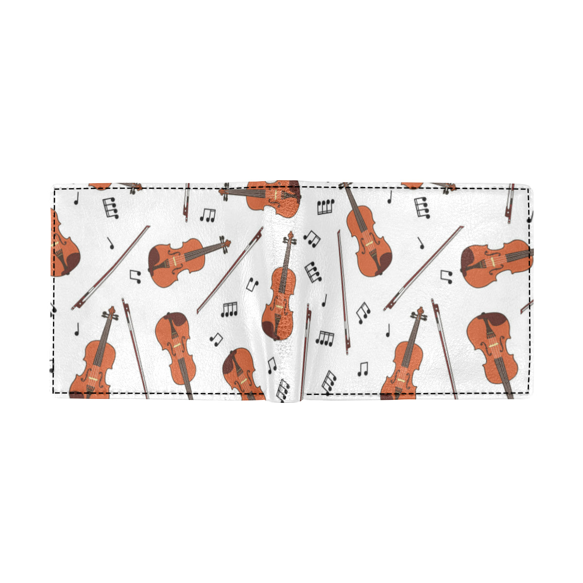 Violin Pattern Print Design 02 Men's ID Card Wallet