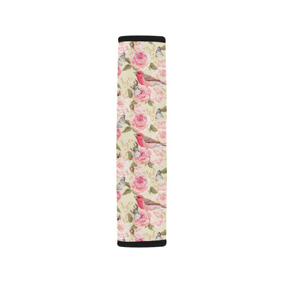 Bird Butterfly Pink Flower Print Pattern Car Seat Belt Cover