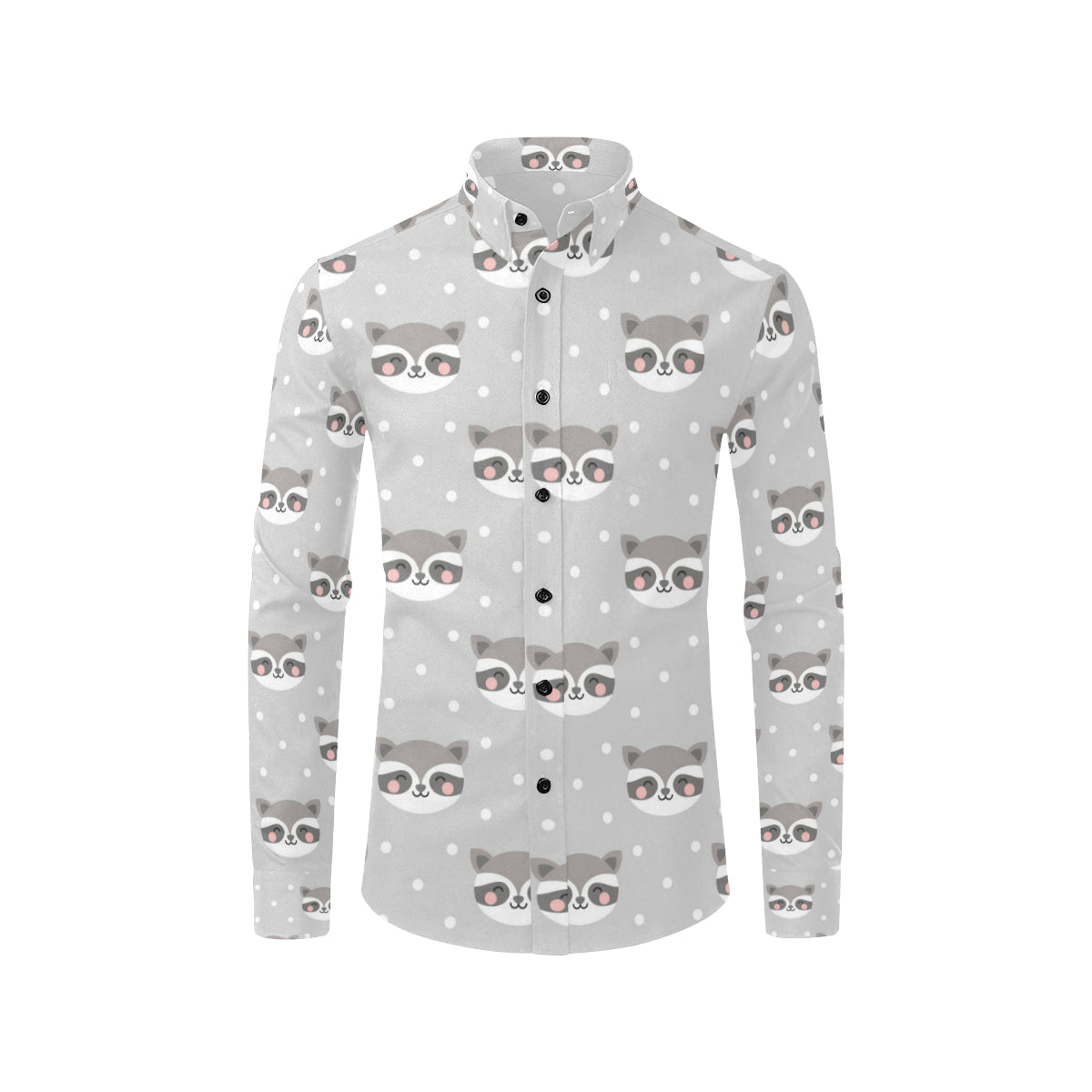 Raccoon Pattern Print Design A04 Men's Long Sleeve Shirt