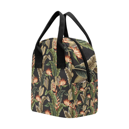 Tropical Flower Pattern Print Design TF014 Insulated Lunch Bag