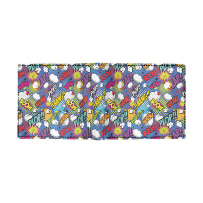 Comic Book Pattern Print Design 02 Men's ID Card Wallet