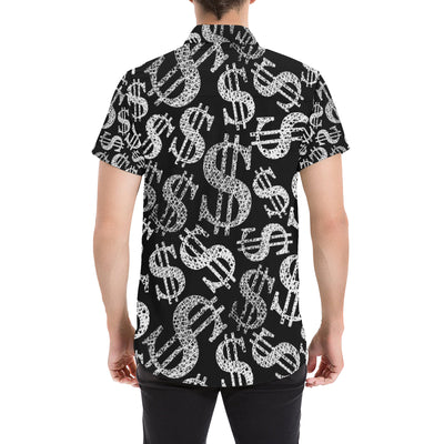 Money Pattern Print Design 02 Men's Short Sleeve Button Up Shirt