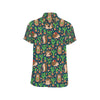 Hedgehog Cactus Pattern Print Design 04 Men's Short Sleeve Button Up Shirt