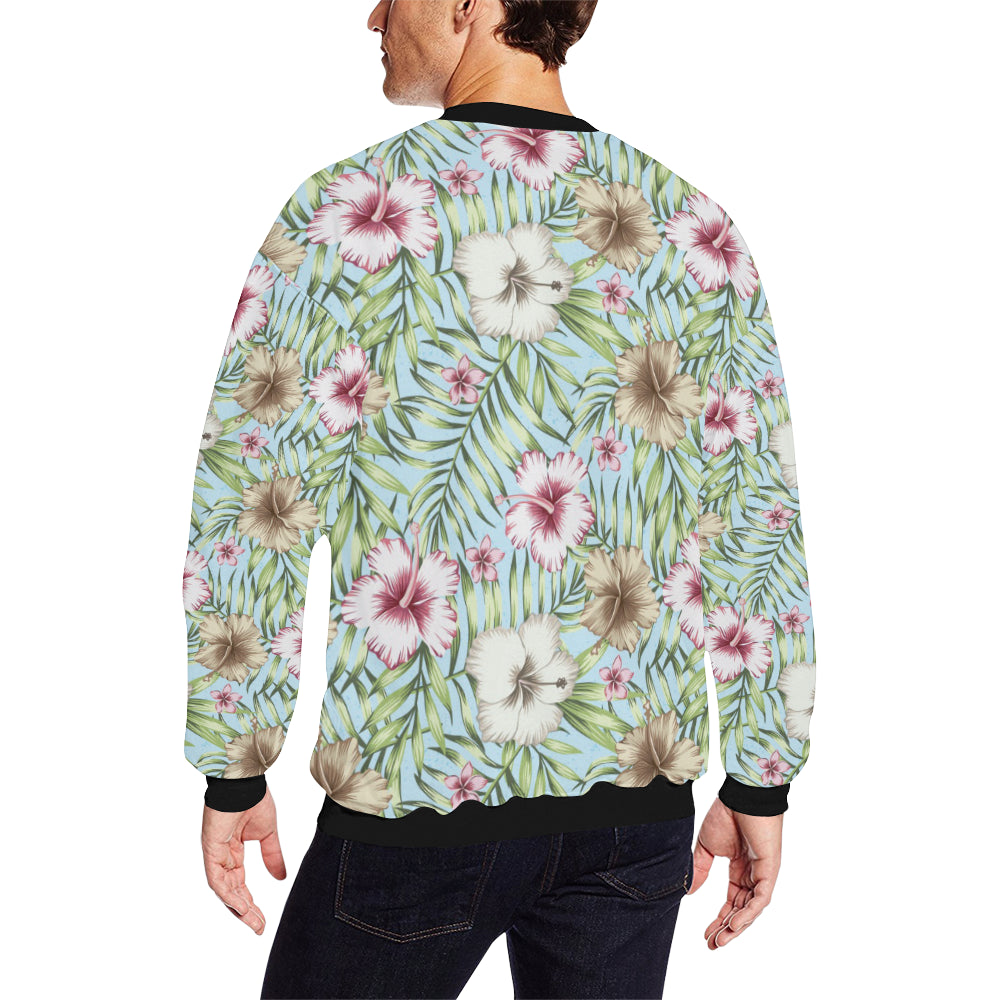 Tropical Flower Pattern Print Design TF05 Men Long Sleeve Sweatshirt