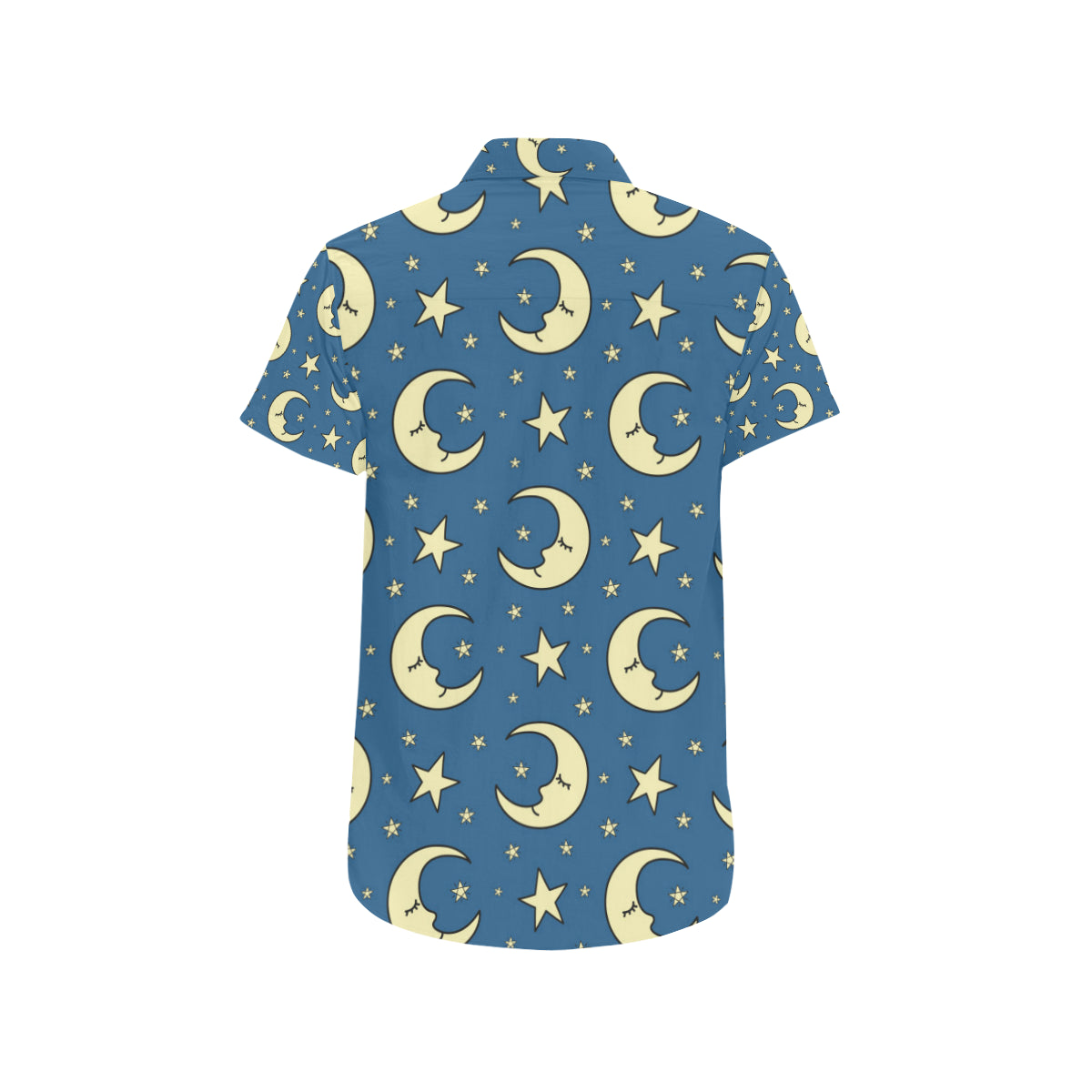 Moon Night Pattern Print Design 03 Men's Short Sleeve Button Up Shirt
