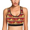 Hawaiian Tropical Sunset Hibiscus Print Sports Bra