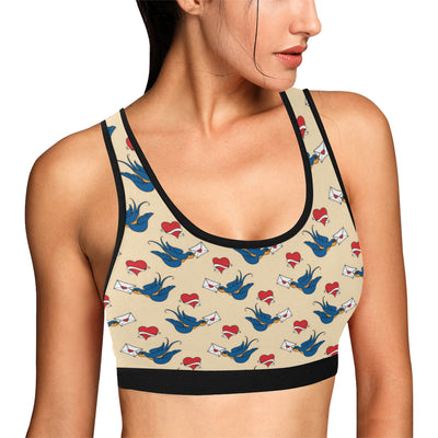 Swallow Bird Pattern Print Design 05 Sports Bra