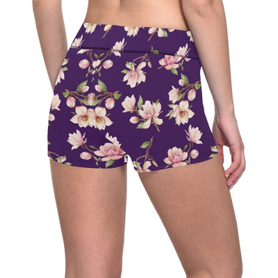 Magnolia Pattern Print Design MAG02 Yoga Shorts