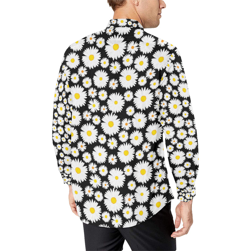 Daisy Pattern Print Design 01 Men's Long Sleeve Shirt