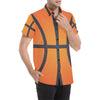 Basketball Texture Print Pattern Men's Short Sleeve Button Up Shirt